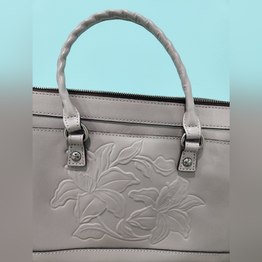 Patricia Nash Josselin Vintage Parisian Tooled Leather Satchel - Picture 2 of 7